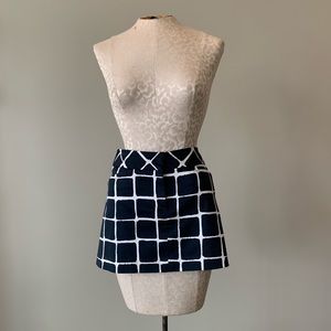 Trina Turk Black and White Mini Skirt